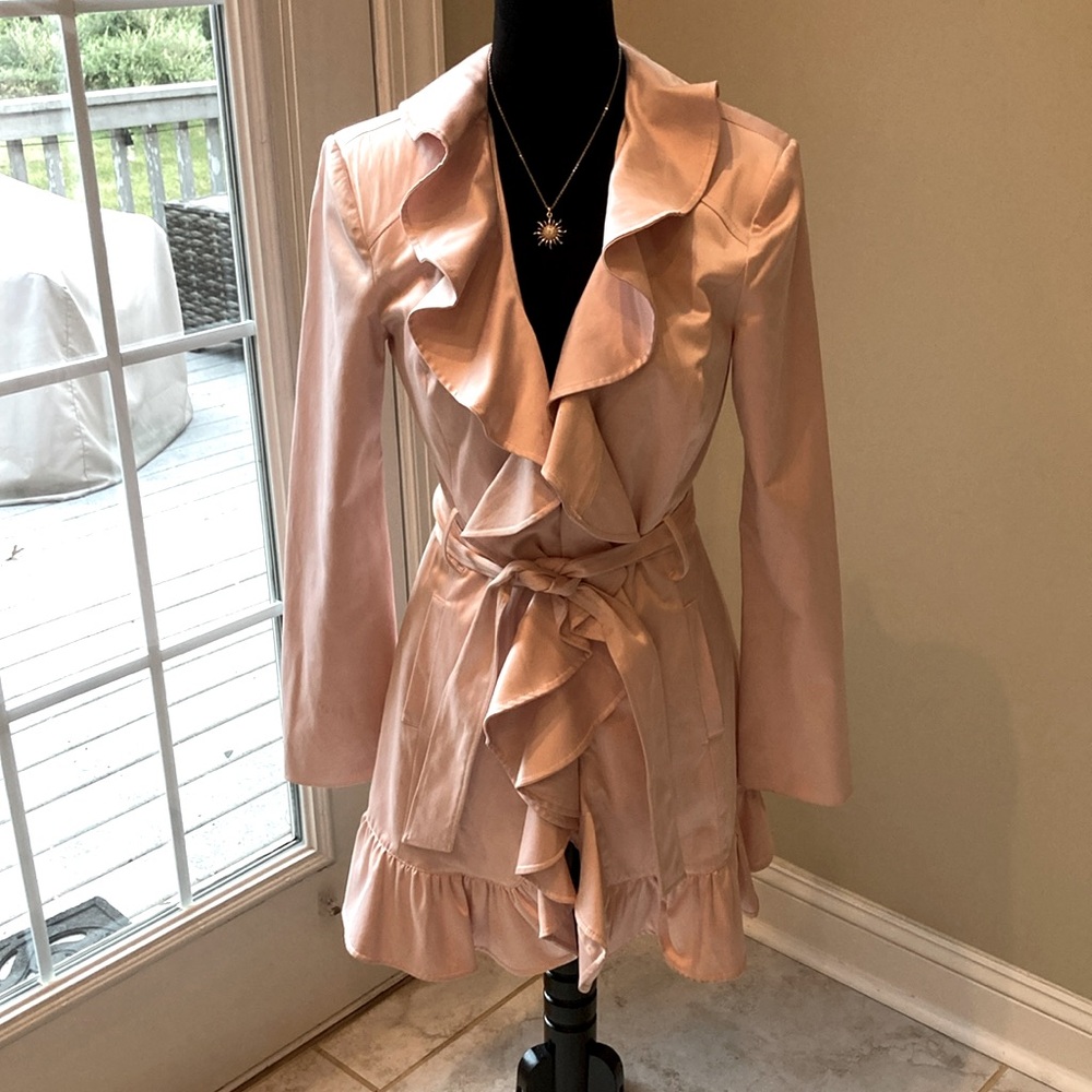 Super Sexy Bebe Pink Trench Coat  Small